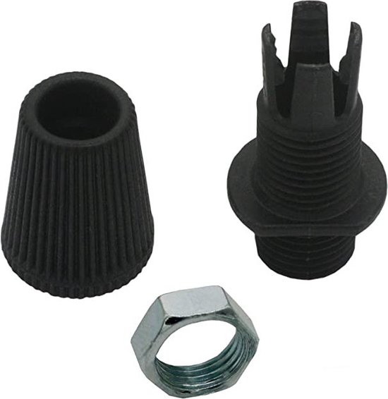 Trekontlasting schroefdraad M10x1 + moer – Zwart - trekontlasting voor pendel- en hanglampen schroefbaar