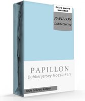Papillon hoeslaken - dubbel jersey - 190 x 220 - Blauw