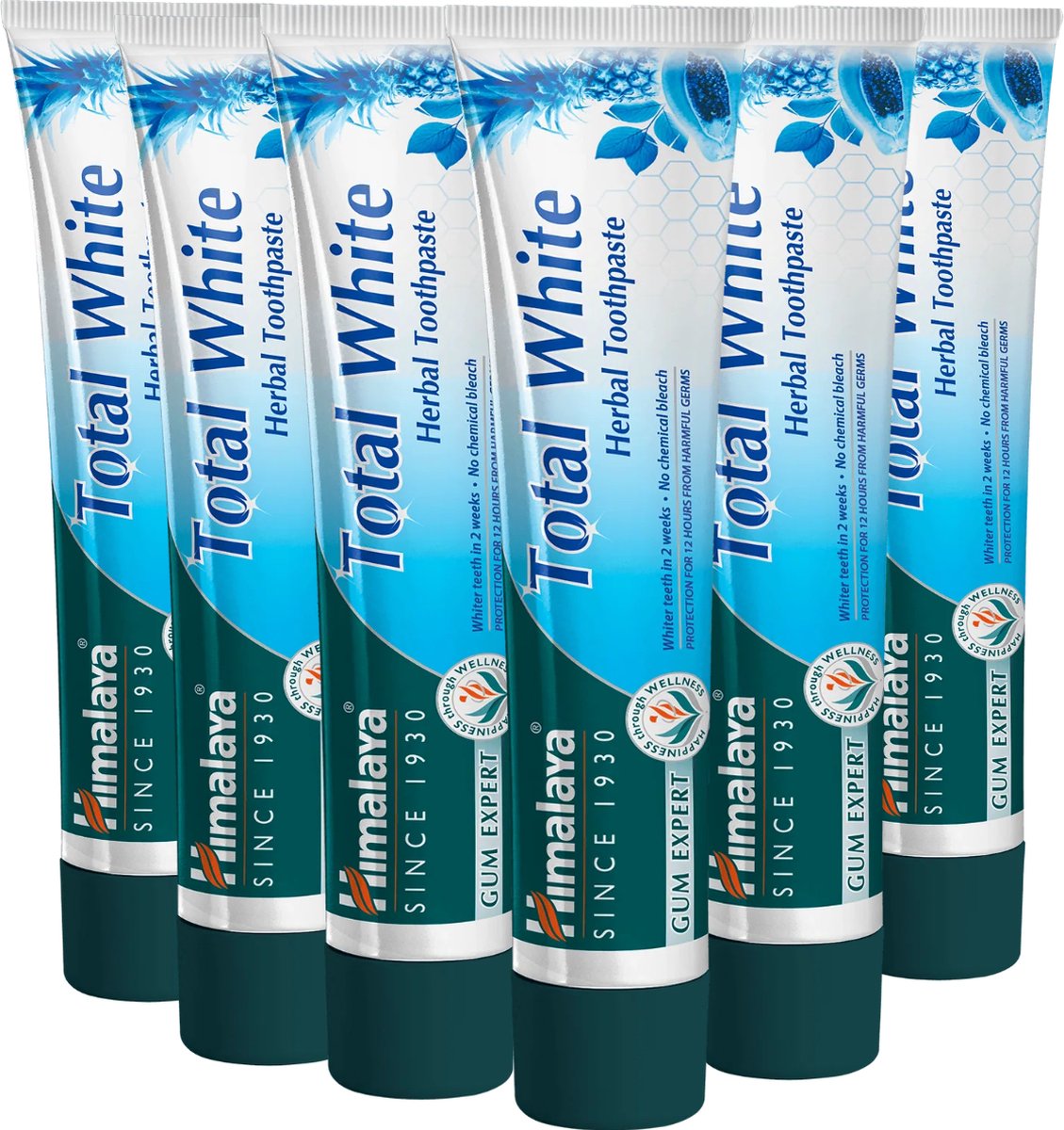 Himalaya Herbals Total White Tandpasta XL - 6 x 100ml - Natuurlijke Wittere Tanden Voor Een Betoverende Lach Elke Dag Opnieuw - 6 x 100 ml