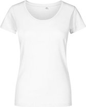 Women's T-shirt met ruime ronde hals White - S