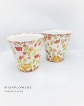 Pots de fleurs - Villa Pottery - Terre cuite - Handgemaakt - Décoration - Décoration de la maison - Pot de fleurs avec fleurs - Flowergarden 1_3 Multi orange