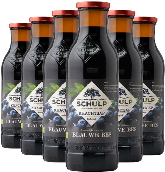 Schulp Blauwe Bessensap Puur Krachtsap Biologisch -,6 x 0,75 liter