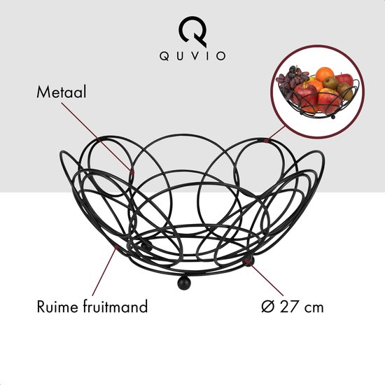 HvxMot - Corbeille à Fruits En Fil De Fer Soudé - Design Géométrique Moderne - Capacité Portante Forte - Noir, Or Ou Blanc