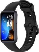 Siliconen Smartwatch bandje - Geschikt voor Huawei Band 8 / Huawei Band 9 siliconen bandje - zwart - Strap-it Horlogeband / Polsband / Armband