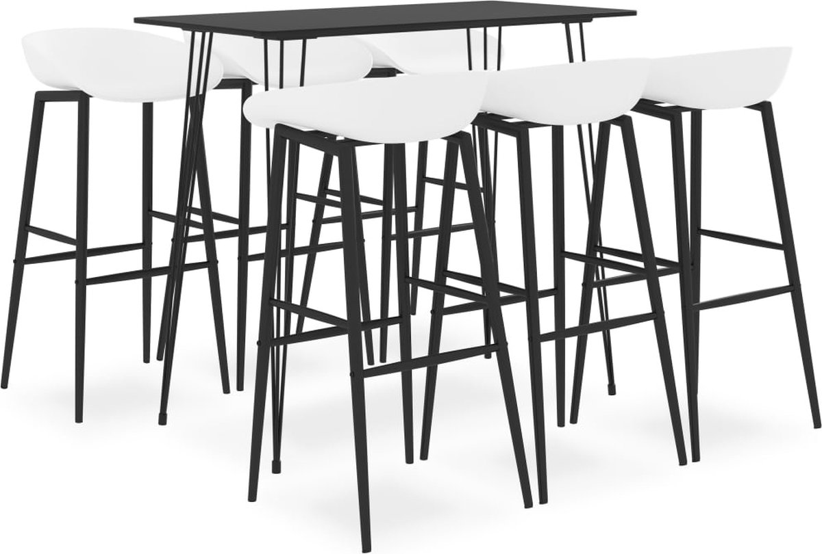 vidaXL - 7-delige - Barset - zwart - en - wit