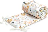 Sensillo Baby Bedbumper - Bedomrander - Anti stootrand Ledikant - Bed Zijbeschermers - 180x30cm - Wit Diertjes met roezels