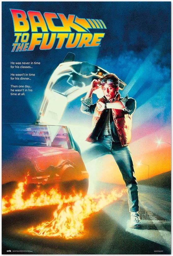 Retour vers le futur-Affiche-Steven Spielberg-Delorean 61x91.5cm.
