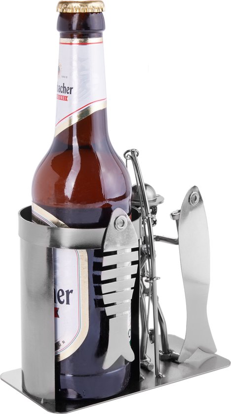 BRUBAKER Wijnfleshouder Motor Chopper | Wijnrek | Wijn Accessoires Wijnhouder Metaal Wijn Cadeau Motorrijder Wijnrek