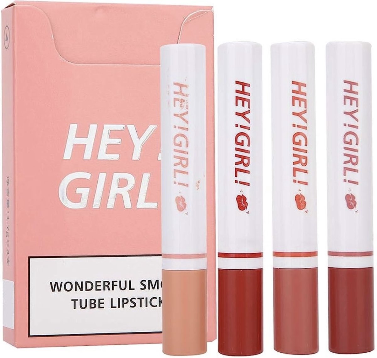 4 stks/set Sigaret Lipstick Pack Set, Sigaret Vorm Matte Langdurige Unfading Lip Make-Up Cosmetische, Prefect Gift