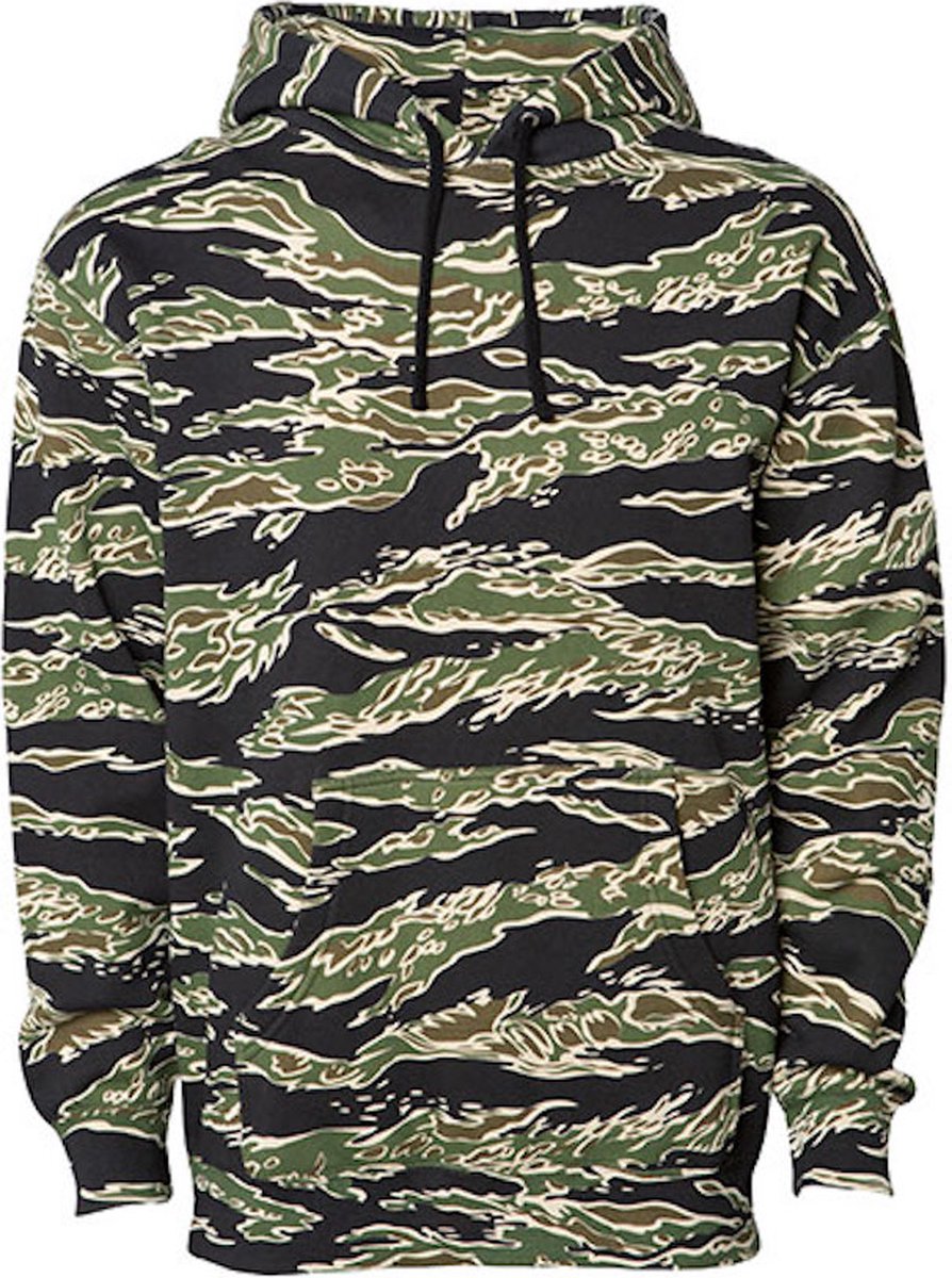 Independent Men´s Heavyweight Hooded Pullover – S Tiger Camo