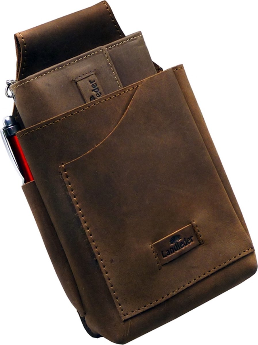 Landleder - Lederen Heuptas / Holster – Friis - "Old School" - Western Type - Vintage Bruin - afmeting 13 x 5 x 22 cm. - Zonder portemonnee!!