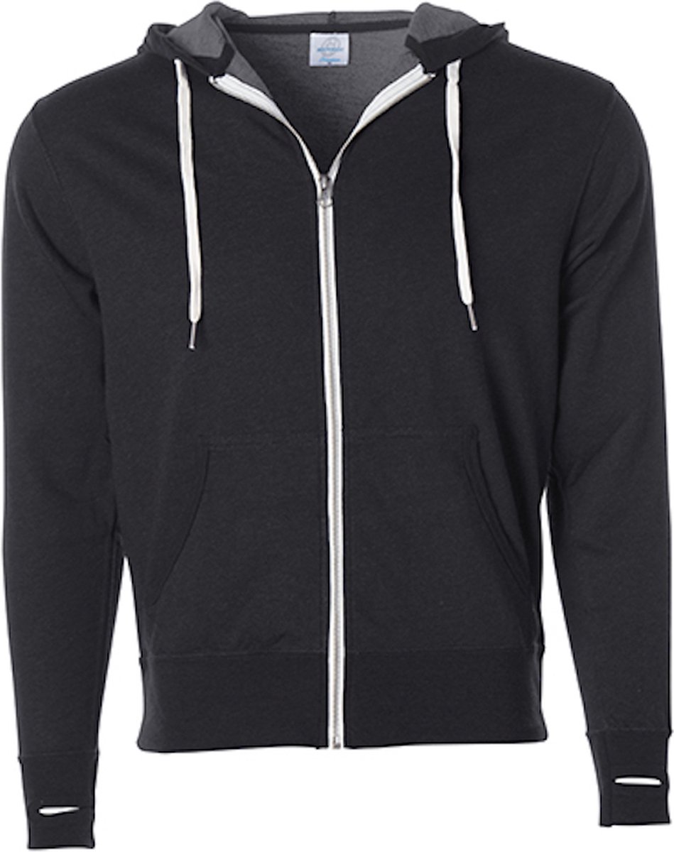 Unisex Zipped Hoodie ‘French Terry’ met capuchon Charcoal Heather