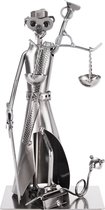 BRUBAKER Schroef Figuur Justitie met Slang en Schubben - Jura Iron Figure Metal Man - Handgemaakte metalen figuur - Cadeau voor advocaten, rechters, advocatenkantoor
