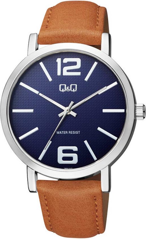 Prachtige Q&Q horloge -BRUIN -horlogekast 42mm Q892J104Y