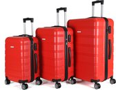 Royalty Line® LTS18706 Reiskoffer Set - 3 Delig - S/M/L - Luxe Kofferset - 360° Spinners - Reiskoffer Met Wielen - Reiskoffers - Handbagage - 36/67/98 Liter - Rood