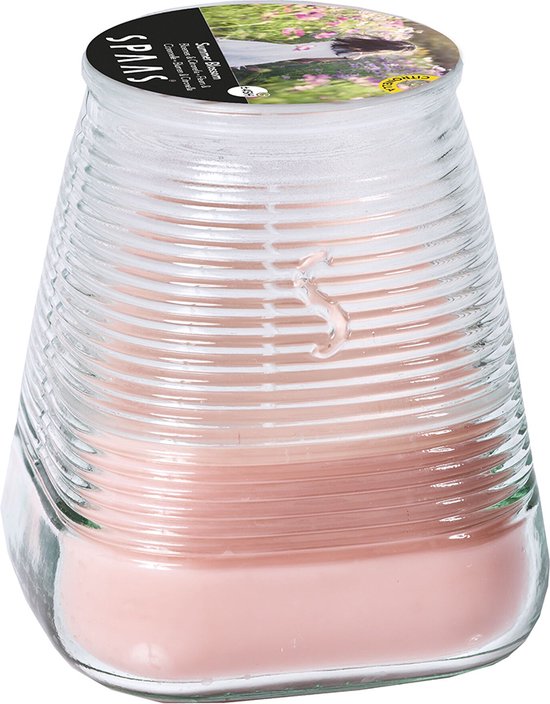 Citronellakaars met Glas - Geurkaars voor in de tuin – Summer Blossom - SPAAS® Outdoor Kaars Verkrijgbaar in vier vrolijke kleuren en mooie glazen