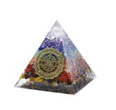 Shri Chakra Orgoniet Pyramide 60mm edelstenen