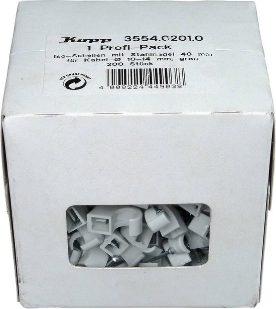 Kopp 355402010 Cavalier 355402010 Plage de Ø du faisceau 10 à 14 mm gris 200 pc(s)