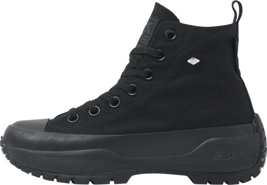 Zwarte hoge sneaker van British Knights, zijaanzicht met dikke zool.