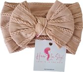 Haar in Stijl® Haarband Heidi Poeder roze - Brede en zachte baby haarband met een strik | haaraccessoires voor meisjes kinderen