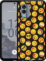 Cazy Hoesje Zwart geschikt voor Nokia X30 Emoji