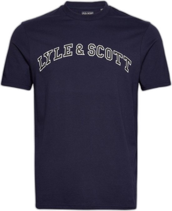 T-shirt Homme Lyle & Scott - Taille S - Col Bleu Marine - Coton - Occasion Très Bon État