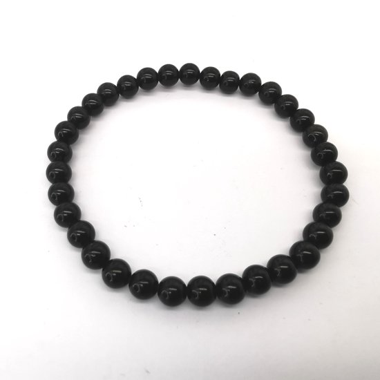 Armband – Edelsteen - Onyx - 6mm Kralen - 20 cm - Werking - De steen geeft steun, kracht en doorzettingsvermogen