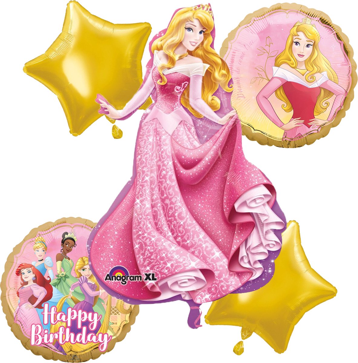 Ballon Joyeux Anniversaire Princesse (rempli d'hélium) –