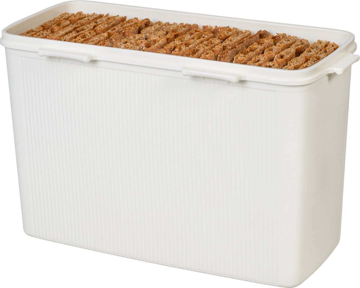 Lock&Lock Beschuitbus en Cracker bewaardoos - Knackebrod bewaardoos - 100% luchtdicht - BPA vrij - PFAS vrij - Bewaardoos met deksel - Voorraaddozen - Set van 2 stuks - Wit — cadeau in Cadeau-ideeën - foto 4
