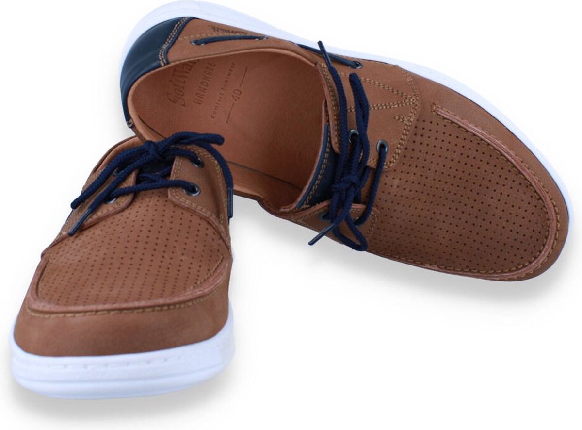 Softwalk Heren Veterschoen | Cognac | Maat: 44