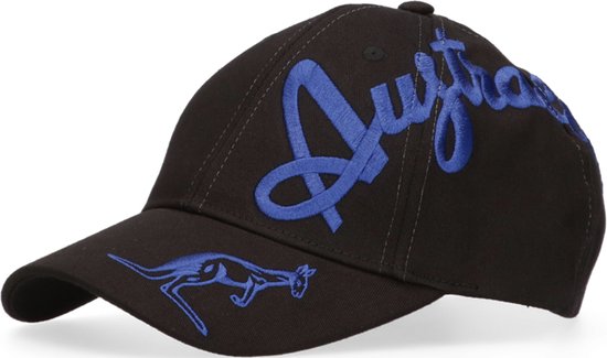 Australian cap met Grote logo Zwart-Blauw