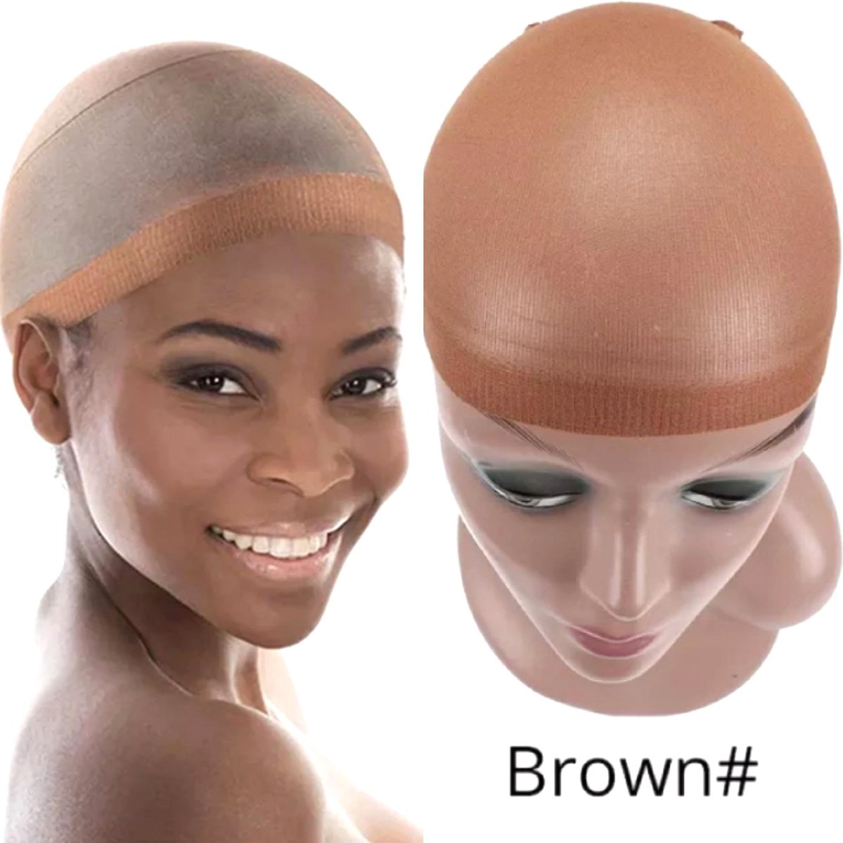 Dream Wig Cap voor Pruik 2 Stuks - Chocolade pruikennetten Dames