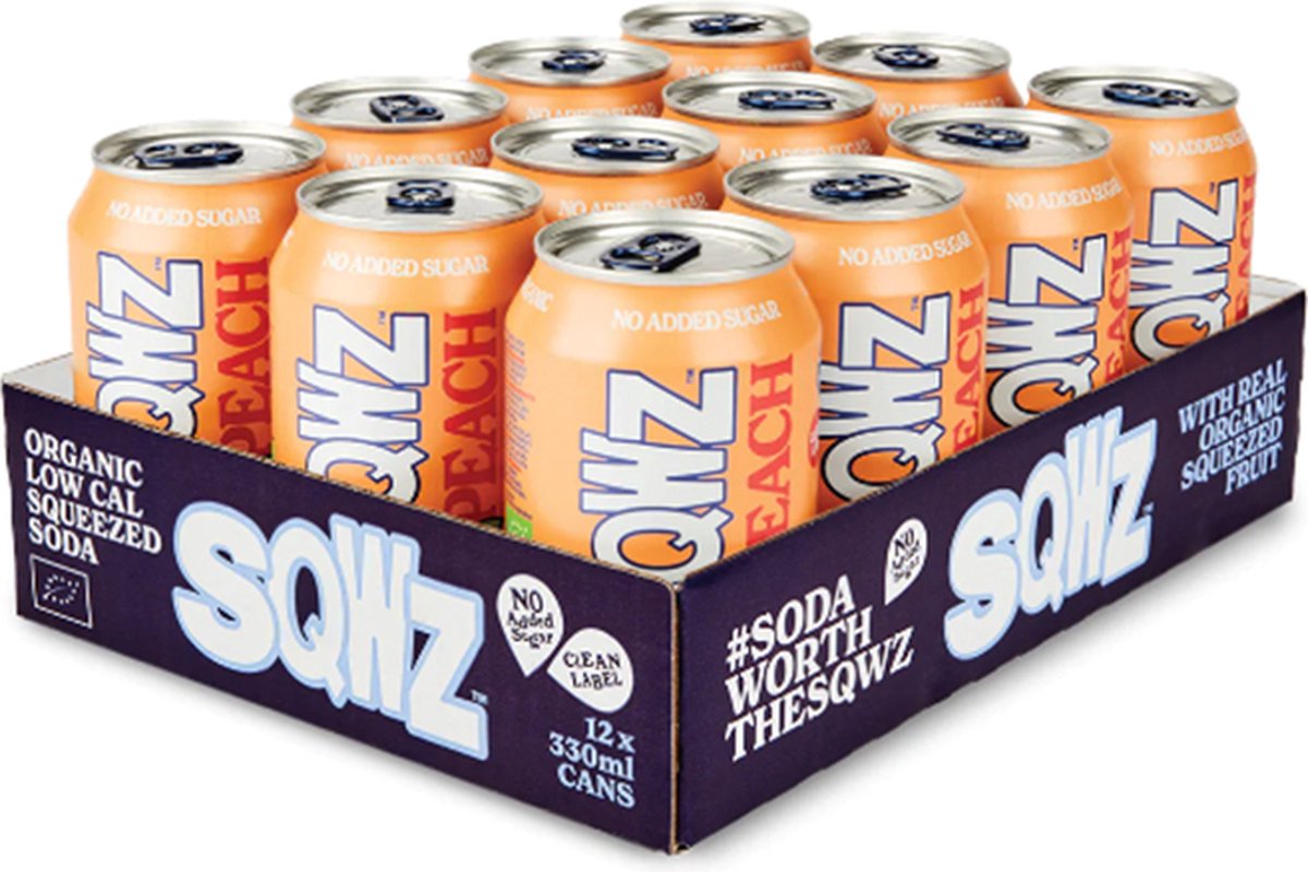 SQWZ | Low Calorie Drink | White Peach | 12 Stuks | 12 x 330 ml