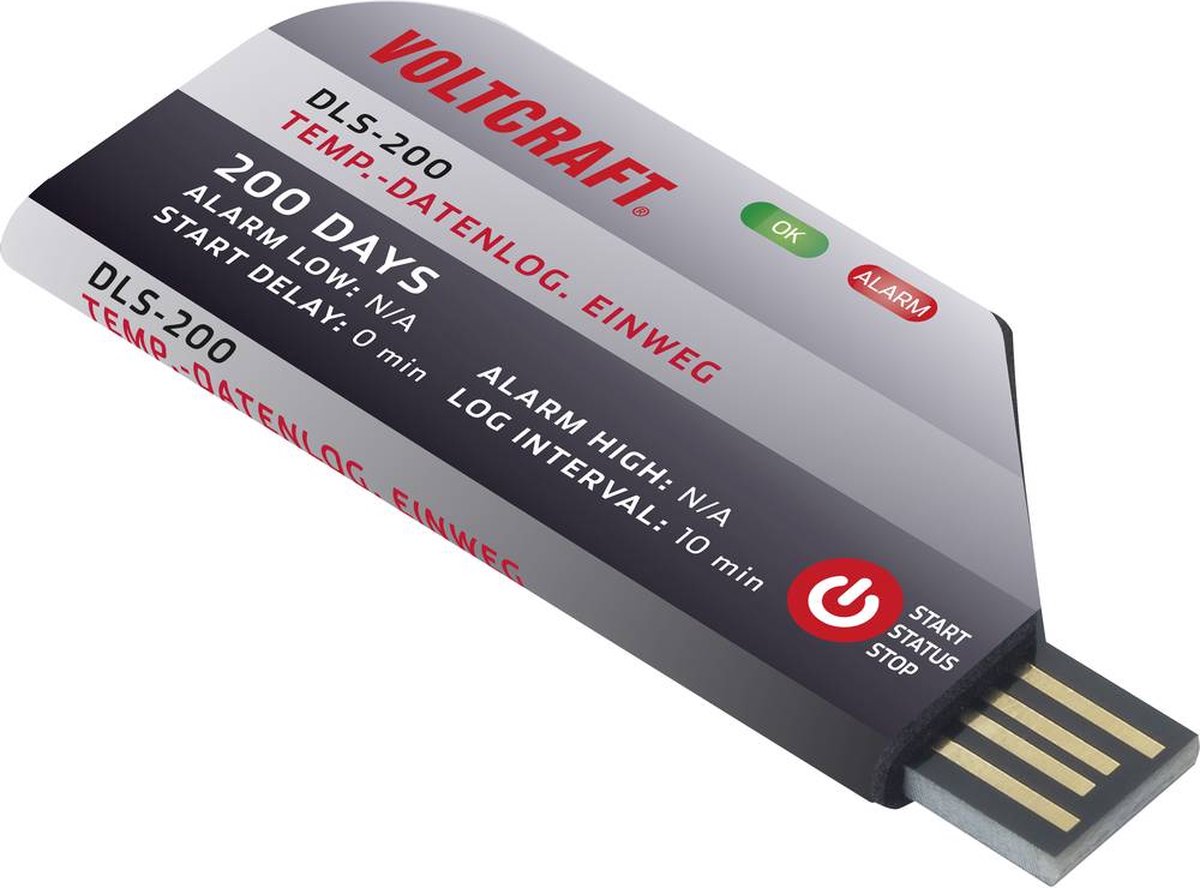 Produktbild von Voltcraft DLS-200 Einweg-Datenlogger – Temperatur -30 Bis +70 °C, PDF-Export, Bis 200 Tage