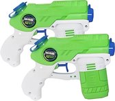 Waterpistooltje/waterpistool - 4x - groen/wit - 18 cm - speelgoed