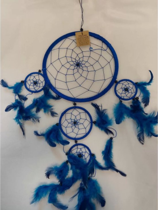 Dromenvanger - 22 cm - Blauw - alleen veren - Dreamcatcher