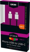 Grixx Optimum USB-C naar USB Micro B kabel - USB2.0 - 1 meter