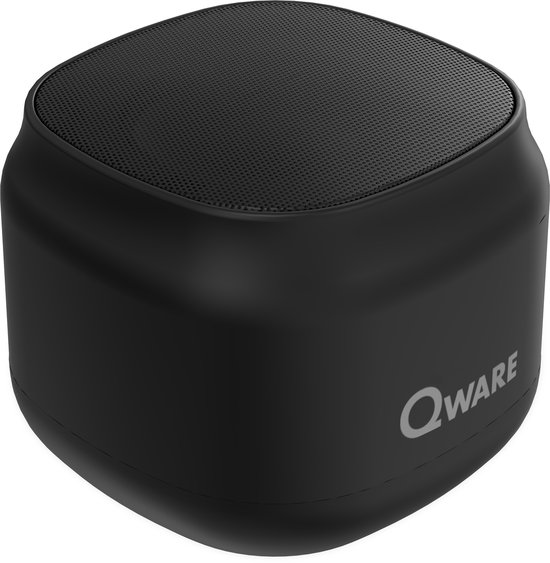 Draadloze speaker Qware 5W Bluetooth 5.1 splashproof met 5 knoppen, USB-C, 4 uur batterij, zwart