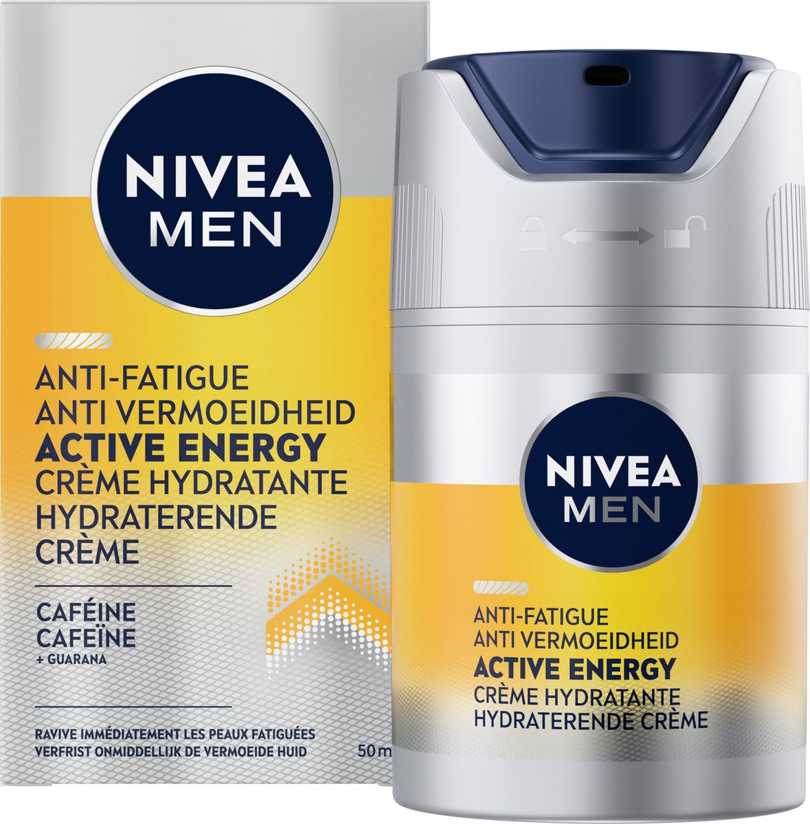 NIVEA MEN Active Energy Gezichtscrème - Normale huid - Met cafeïne en vitamine+ complex - 50 ml