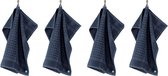 Tiseco Home Studio - Torchon PHARAO HANDY - SET/4 - 100% coton - tissu éponge - avec boucle de suspension - ultra absorbant - séchage rapide - matériau résistant - 50x70 cm - Bleu foncé