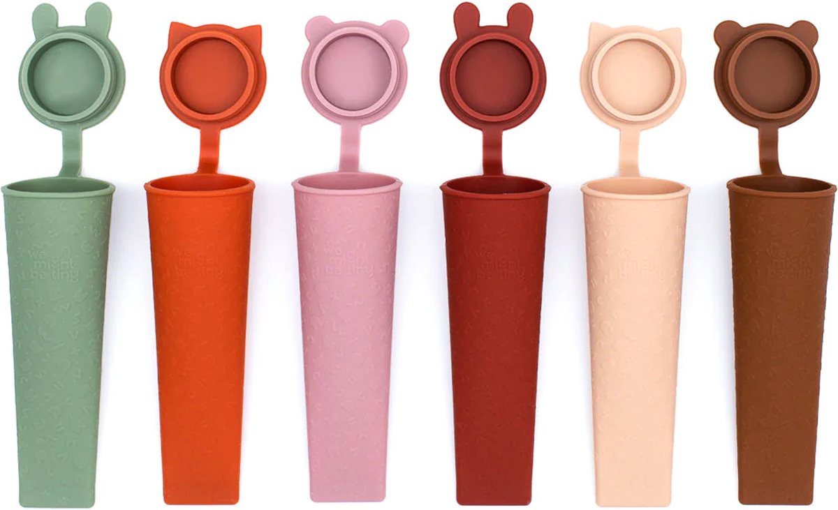 We Might Be Tiny - Tubies Retro - 6 Push Pop Icy Tubes - Tubes IJs vormpjes - BPA-Vrij - IJsjes maken- kind - koken- Zomer- Vakantie - Gezond- Retro