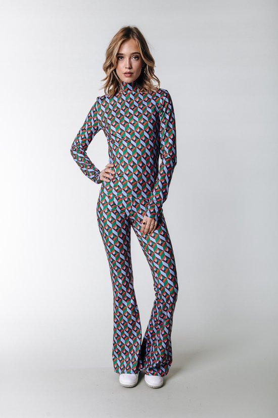 Colourful Rebel Graphic Peached Extra Flare Pants- Maat S