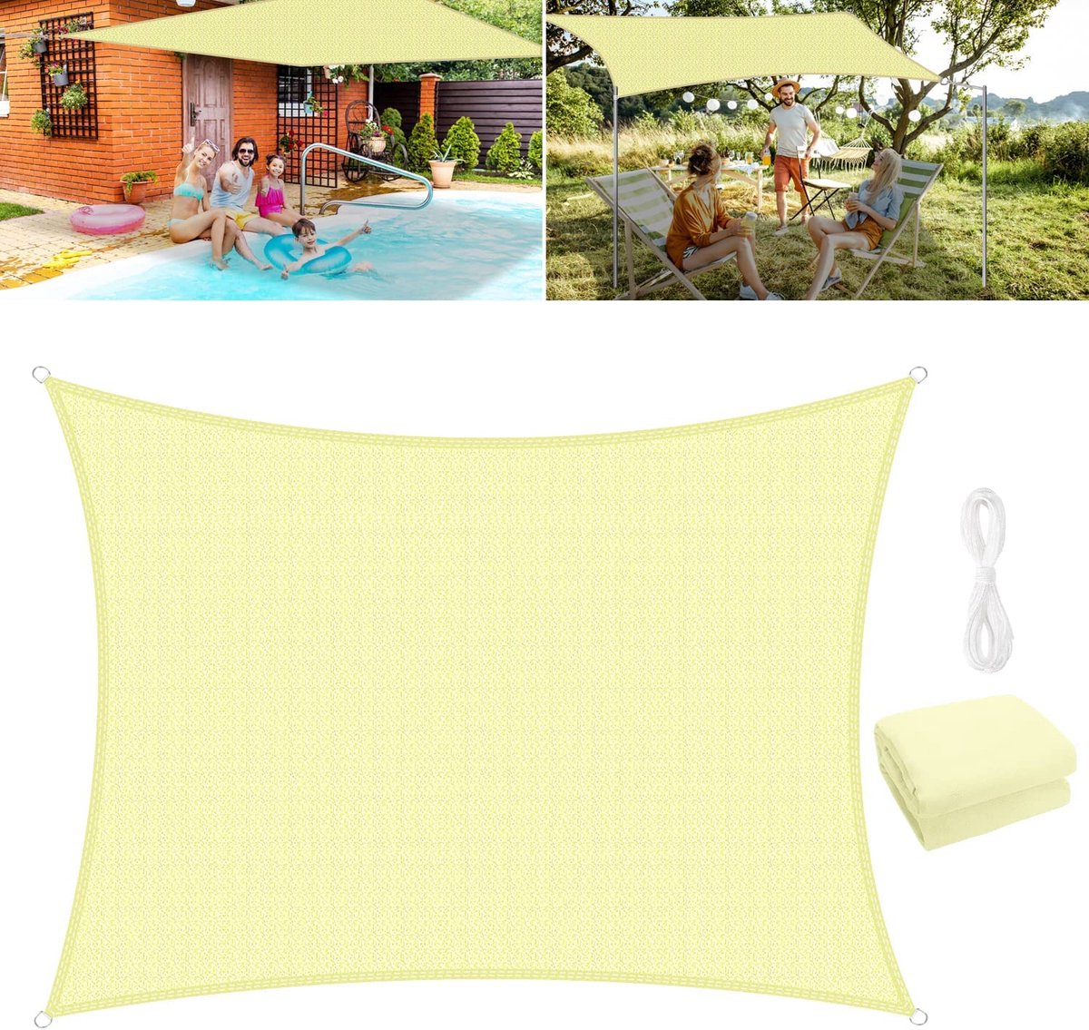 Zonnezeilluifel, waterdichte zonwering van hoogwaardig polyester, 160 g/m2, voor tuin, balkon, terras