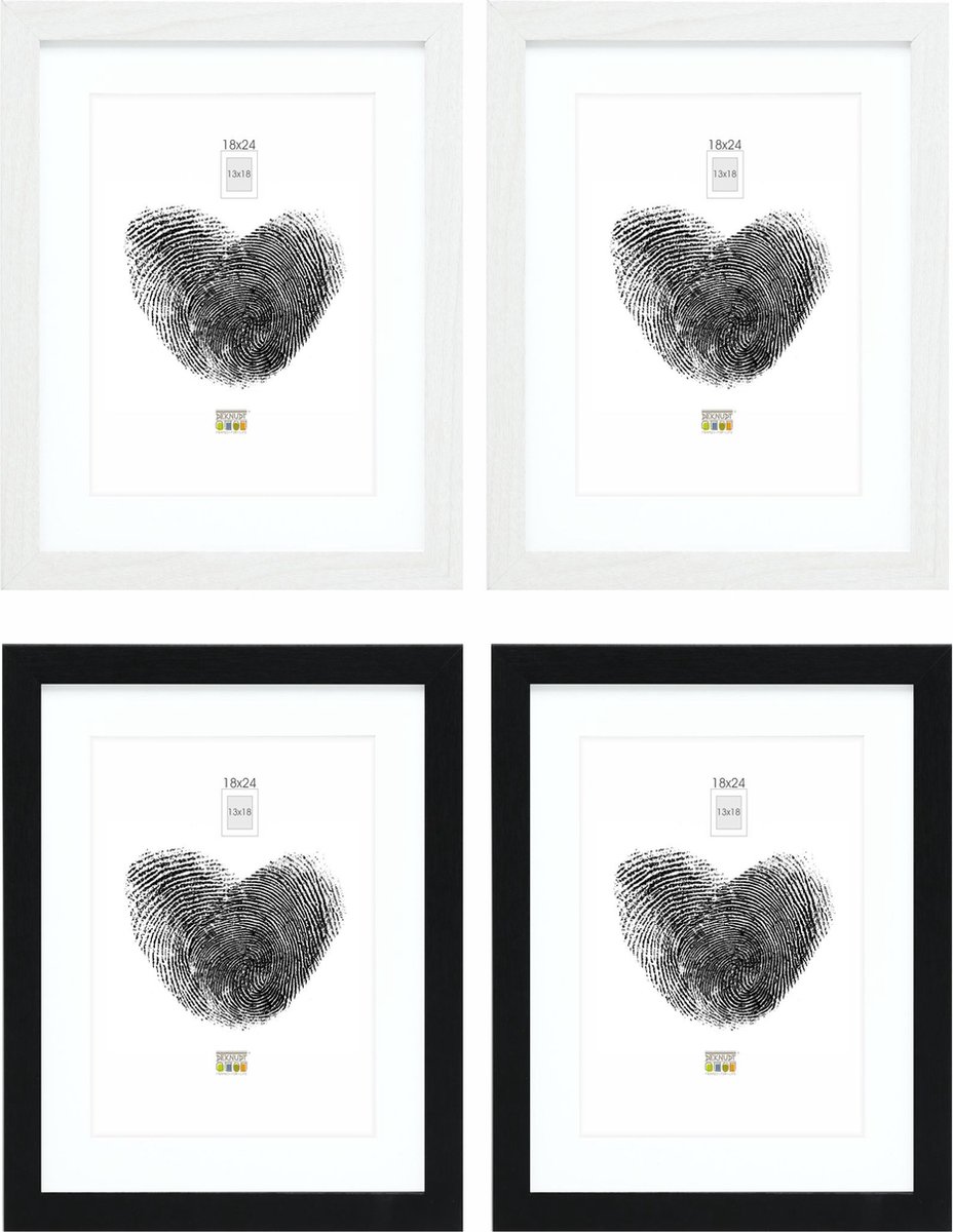 Deknudt Frames fotowand S66KMP 5 - 4 fotokaders - foto 13x18/18x24 cm zwart