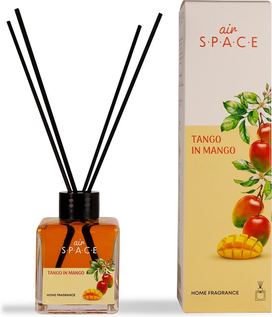 Air Space - Parfum - Geurstokjes - Huisgeur - Huisparfum - Tango in Mango - Vierkant - 100ml