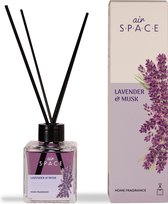 Air Space - Parfum - Geurstokjes - Huisgeur - Huisparfum - Lavender & Musk - Vierkant - 100ml