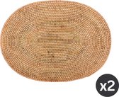 Placemat RATTAN, ovaal, SET/2, 30x40cm, naturel