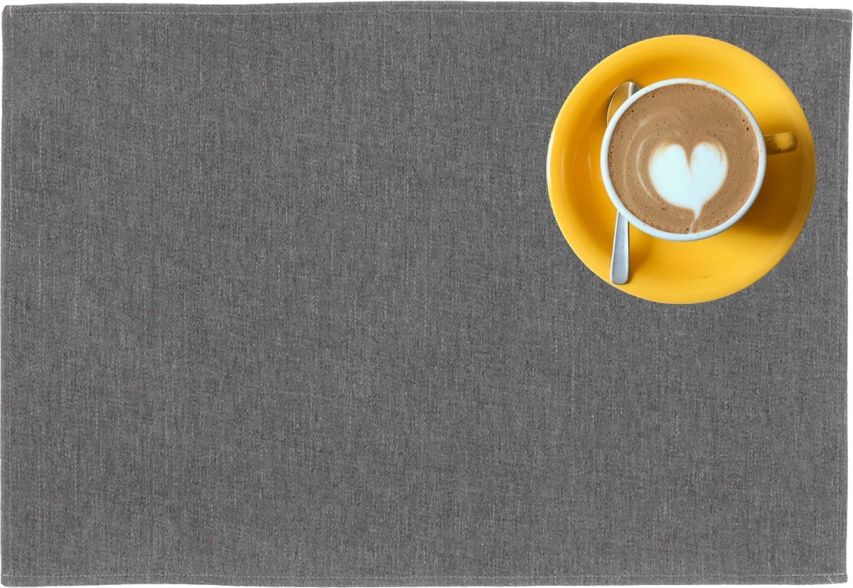 Outdoor buiten placemat Kiko - Donkergrijs - 30 x 45 cm - 4 Stuks