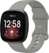 Strap-it Smartwatch bandje - siliconen horlogebandje geschikt voor Fitbit Versa 3 / Fitbit Versa 4 / Fitbit Sense / Fitbit Sense 2 - grijs - Maat: Maat L