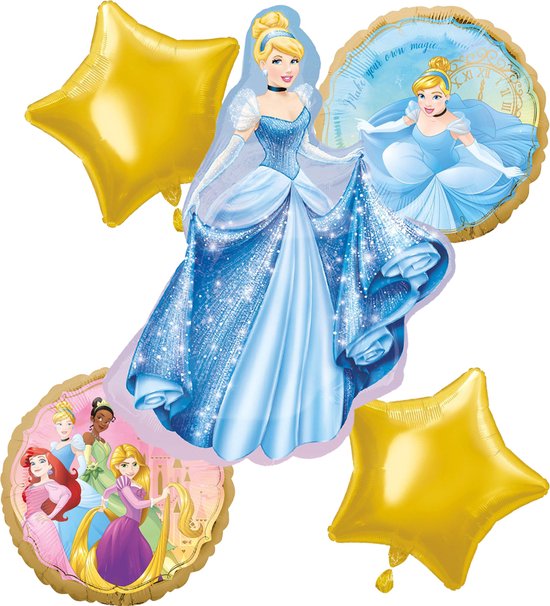 Disney Princess – Assepoester - Ballon set – 5-Delig – Helium ballon – Folieballon - Versiering - Verjaardag.